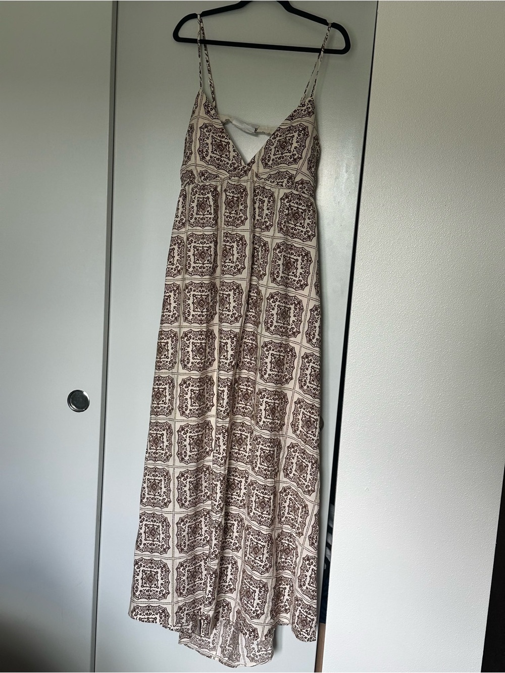 Abercrombie Boho Tile-Print Spaghetti Strap Maxi Dress - Bra Free Collection